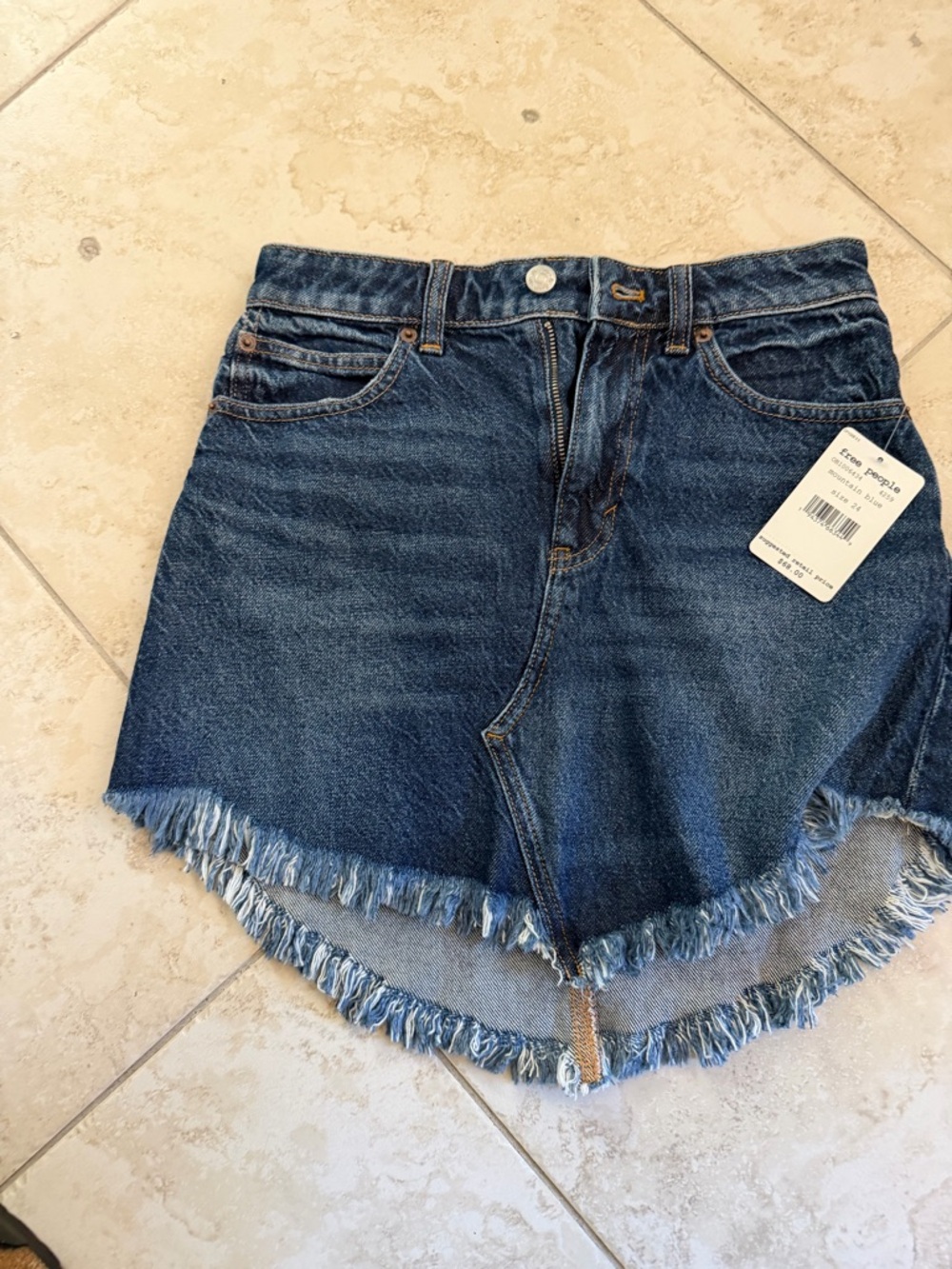 Free People Mountain Blue Denim Skirt